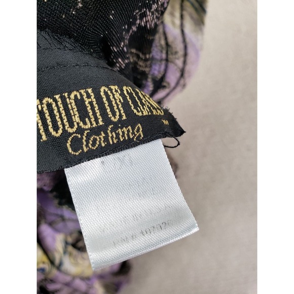 A Touch of Class Pants Women L/XL Multicolor Pleated Wide Leg Floral Slinky - Picture 9 of 9